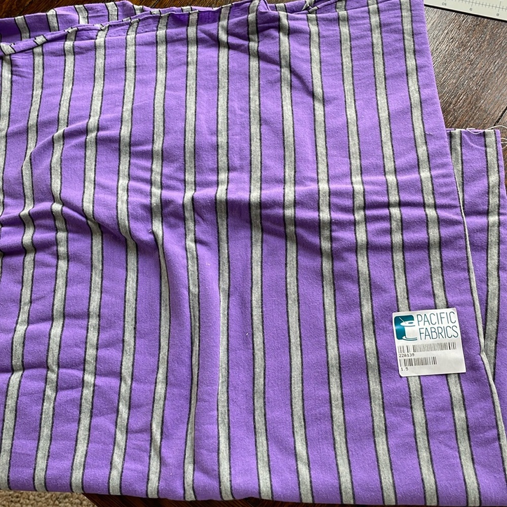 Pacific Fabric purple and gray stretch knit fabric, 1.5 yards, 58" wide